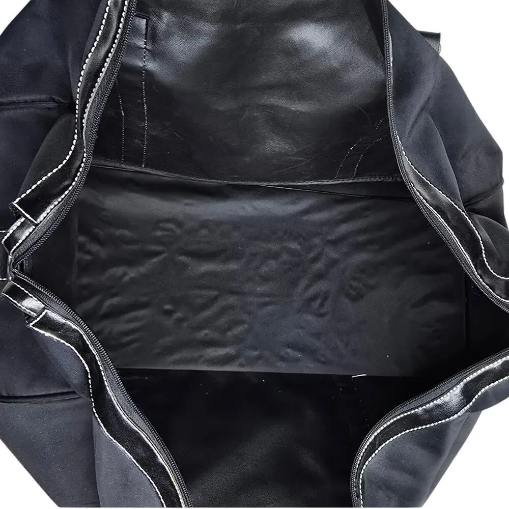 Vintage 90s Estee Lauder Men Black Travel Duffel Bag Weekender GWP